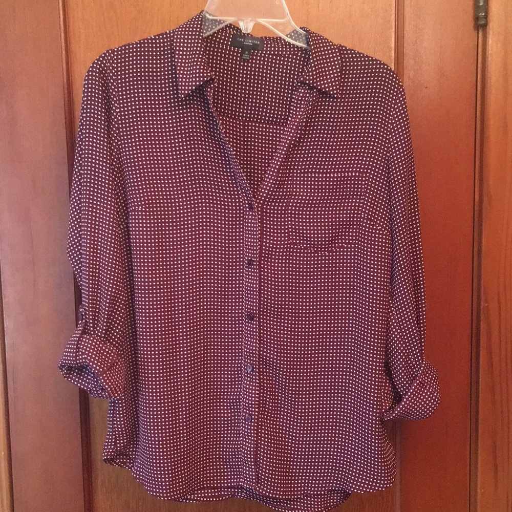 The Limited-Ashton button-up blouse, tab sleeve, M